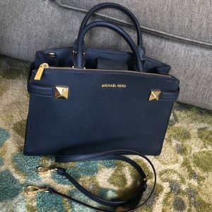 Michael Kors Karla Navy Satchel